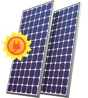 Zonnepanelen met beeldmerk